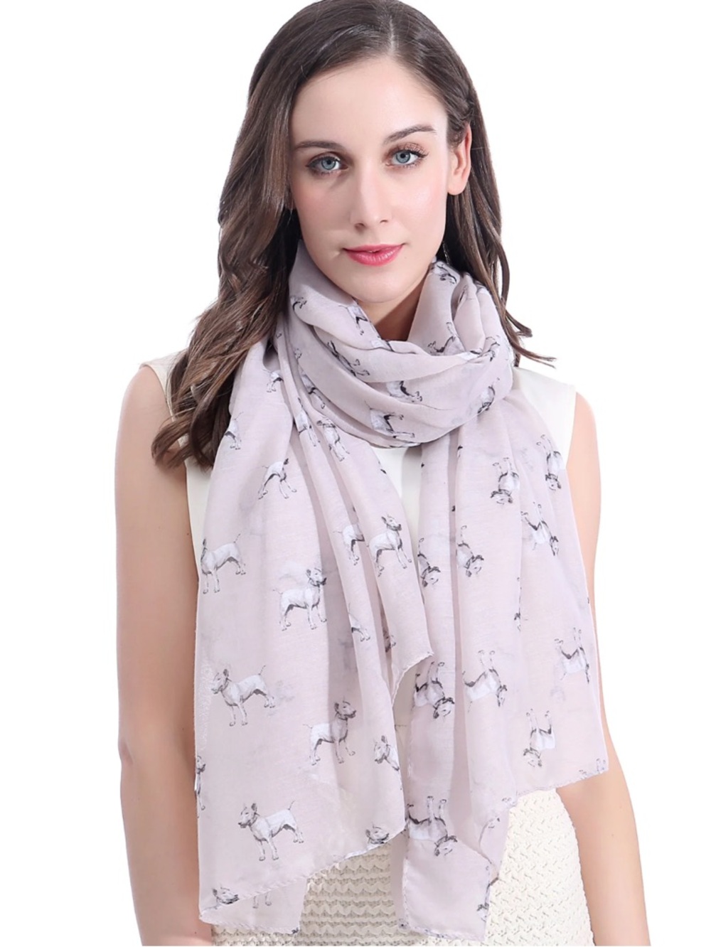 Lina & Lily Lightweight Scarf - English Bull Terrier